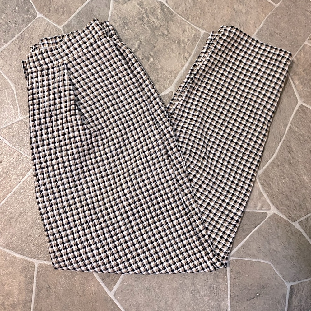 H&M Black and White Checkered Trousers